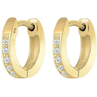 Elli DIAMONDS Ohrringe Damen Creolen Basic mit Diamant (0.05 ct.) in 375 Gelbgold