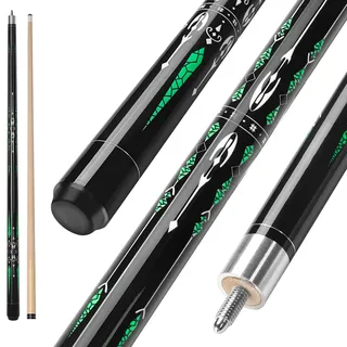 Winucue Pool Cue, 58" Billiard Cue Stick 2-Piece 13mm Maple Wood Pool Cue Stick for Bar House Pool Table Sports (Grün 20oz)