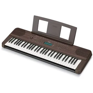 Yamaha Digital Keyboard PSR-E360DW, dunkle Walnuss – Digitales Einsteiger-Keyboard mit 61 Tasten mit Anschlagdynamik – Portable Keyboard im vielseitigen Design für jeden Wohnraum