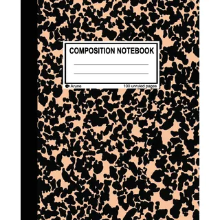 CreateSpace Independent Publishing Platform Unruled Composition Notebook: 100 unruled & numbered pages [50 sheets], perfect bound, composition style cover, 7.5" x 9.25, , BEIGE & BLACK MARBLE design (Arune Composition Notebooks, Band 4)
