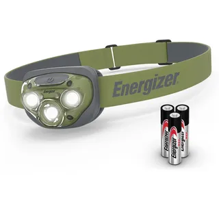 Energizer Vision HD+ 260 Lumen LED Kopflampe Stirnlampe, Super Hell Kopfleuchte, 7 Modi, Wasserfest IPX4, Lange Reichweite Perfekt Camping Wandern Laufen DIY Joggen, Batterien Inklusive, Verstellbar