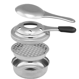 Mini Edelstahl Spiritusbrenner - Edelstahl Spirituosenkocher Tragbarer Fonduebrenner für Fondue, Mini Alkoholbrenner Zubehör - Lebensmittelwärmer Picknick