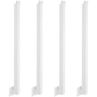Quadratische Geländerpfosten, 4-teilig Treppengeländer Innen, 90 cm Seitlich Montiert, Verstellbar bis 43°, Stabile Sicherheitsgeländer für Treppe, Balkon, Flur, ohne Querstreben (Weiß)