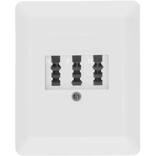 BIGtec TAE Dose Telefondose Aufputz NFN Telefon Anschlussdose AP 3x6-polig signalweiß weiß für Telefonanschluss Hausanschluss NTBA DSL-Splitter
