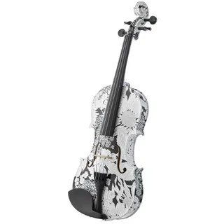 Geige Das Schwarz-weiße Muster Der 4/4-Akustikvioline Ist Optisch Ansprechend Und Für Anfänger Und Geigenspieler Geeignet