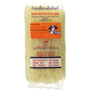 Farmer Reisnudeln – Thailändische, 3 mm breite Reisbandnudeln aus Reismehl – 17 x 400 g