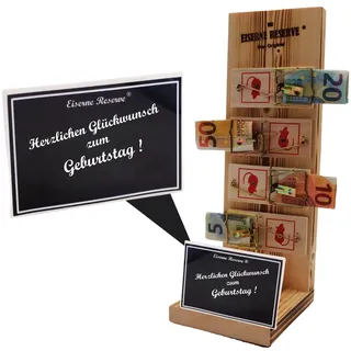 Geschenk zum Geburtstag Eiserne Reserve Mausefalle Geldgeschenk Die lustige Geschenkidee Geld verschenken Text s/w Herzlichen Glückwunsch zum Geburtstag