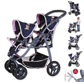 Knorrtoys Milo navy pink bear