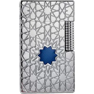 THORENS Stellar Mesh - Silver Side-Slide Messing-Benzinfeuerzeug | Flip-Top, Crisp Sound, Vintage, schlank, nachfüllbar, Softflame, Taschenformat, Inlay, klassisches Sammlergeschenk
