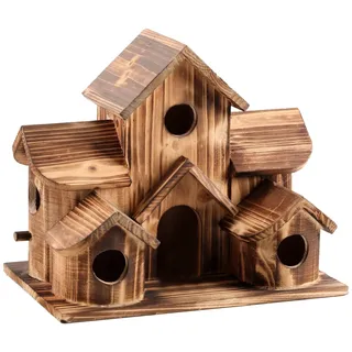 Haus für den Außenbereich, mit 6 Löchern, Vögel, blau, Finken, Nistkasten, Nistkasten, für Dekoration von Garten/Hof/Patio, Vogelhaus, Kaninchen, zum Aufhängen