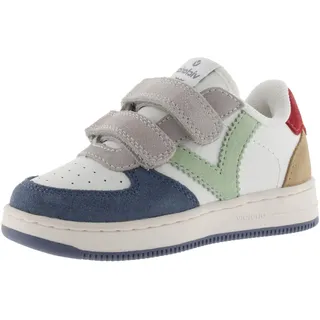 victoria Sneaker Unisex Tiempo Lederoptik & Mehrfarbige VelourslederEinsätzen & Klettverschlüsse 1124116 für Kinder Jeans 28 - 28 EU