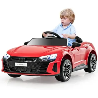 Costway - Audi Rs Kinder Elektroauto Mit 2,4 G Fernbedienung, 12v Kinderauto Mit Musik Und Scheinwerfer, 3-5 Km/h, Ideal Für Kinder Ab 3 Jahre (rot)