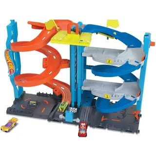 Hot Wheels City Transformierbarer Renn-Turm 1:64 Fahrzeugset HKX43