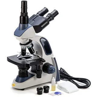 SWIFT SW380T 40X-2500X, Trinokulares Verbund-Labormikroskop mit doppellagiger mechanischer Bühne, Siedentopf-Kopf, Weitfeld-10X/25X Okulare