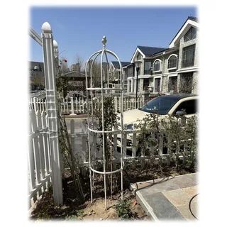 Gartendeko Obelisk 1.8m 2.3m 2.8m 3.3m Rankobelisk Aus Beschichtetes Metall Freistehend, Rankgitter Ranksäule Garten, Für Kletterpflanzen Blumen Rosen Wetterfeste Rankhilfe(Color:Weiß,Size:ID50cmxH280