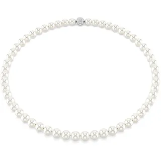 Swarovski Matrix Halskette Kristallperle Weiß Rhodiniert