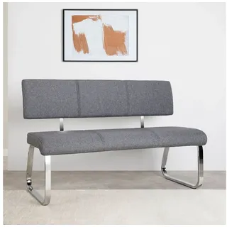 IDIMEX Essbank VILAS, Essbank mit Rückenlehne gepolstert für 3 Personen, Sitzbank grau grau