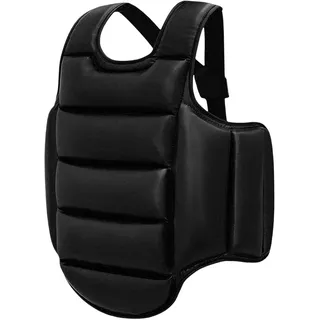 Harilla Taekwondo-Schutzweste Boxen Karate Brustschutz für Unisex Kinder Heavy Punching, schwarz M