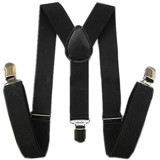 Bodhi2000 Schöne Hosenträger für Kinder, Jungen, Mädchen, elastisch, verstellbar, Y-Rücken, Schwarz , One size - Einheitsgröße