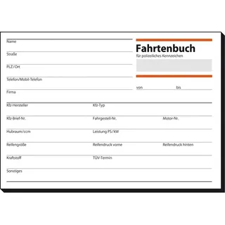 Sigel Fahrtenbuch Pkw mit Kraftstoffverbrauch Formularbuch FA614