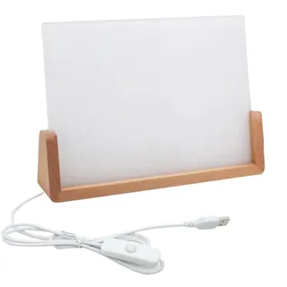 CVZJ Sublimations-Bilderrahmen aus Acryl mit LED-Licht und Holzständer, Bilderrahmen für Heißpressmaschinen, Druck