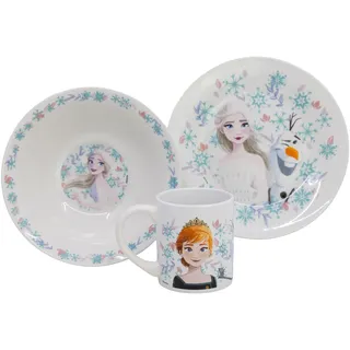 Disney Set aus Keramik (Teller, Schüssel Tasse) in Geschenkbox, 3 Stück Frozen