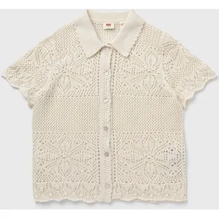 SUSANNA FLORAL CROCHET SHIRT - brown - XS