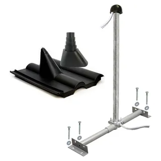 PremiumX BASIC Dachsparrenhalter-Montageset 100cm Mast Sparrenhalter für Satellitenschüssel Satelliten-Antenne SAT