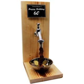 Geschenk zum 60 Geburtstag Mann und Frau - Eiserne Reserve - Geldhahn - Geld Geschenk - Geld verschenken - 60 persönliches Geschenk für Männer & Frauen -s- HB 60