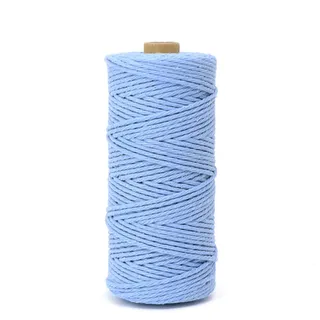 BICI Makramee Garn 3mm | Premium Makramee Garn| Garn Makramee 100m/200m | Baumwollkordel | Premium Makramee Garn Für DIY Handwerk Stricken (hellblau,100M)
