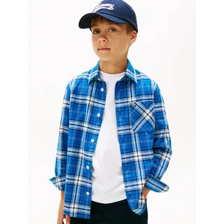 Tommy Hilfiger Langarmhemd TOMMY GRAPHIC CHECK SHIRT Kinder bis 16 Jahre, Druck blau 8 (128)
