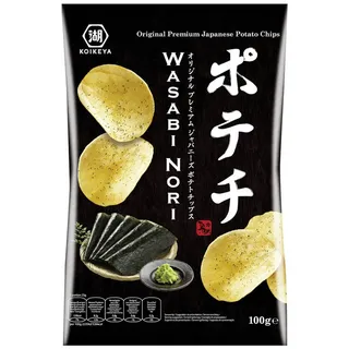 Koikeya Knabberei, Koikeya Kartoffelchips mit Wasabi Nori Geschmack Japanisch 100g