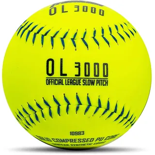 Franklin Sports Softballs-12 Tournament for Practice Official Size + Weight-1 Pack 30,5 cm Slowpitch Turnier-Softbälle – ideal zum Üben + Training – offizielle Größe + Gewicht – 1 Packung, gelb, 12.0"