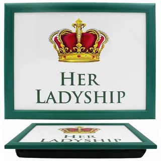 The Leonardo Collection Her Ladyship Knietablett klein zum Servieren und Frühstück, bequemes Knietablett mit Kissen, langlebiges Lebensmitteltablett zum Essen auf dem Schoß, ideales Knietablett für