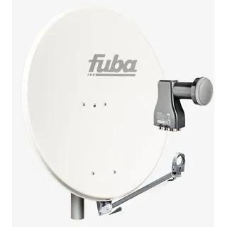 Fuba Satellitenschüssel Komplettset 8 Teilnehmer DAL 808 W - Alu Sat-Schüssel/Sat-Spiegel weiß + Octo LNB 8-Fach - HDTV, UHD(4K/8K), 3D