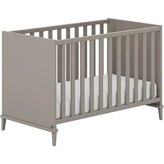 yuny by paidi Babybett YUNY BY PAIDI "BROTHER STU in Taupe", grau (taupe), B:67,2cm H:81,9cm L:126,2cm, Holzwerkstoff, Massivholz, Babybetten, Babybett, Gitterbett höhenverstellbar, Kinderbett