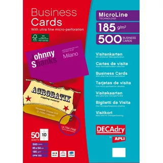 DECAdry DPW322 Visitenkarten
