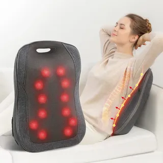 COMFIER Massagekissen, Shiatsu Rückenmassagegerät mit Wärme, tragbares Massagegerät, Stuhlmassagegerät für Büro Entspannung,Geschenke für Frauen/Männer
