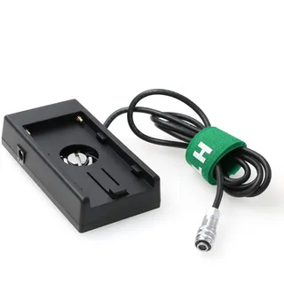 HT BMPCC 4K 6K NP-F970 Adapter an 2-poliges Netzkabel 12V 7,4V für Blackmagic Pocket Cinema Camera (gerade)