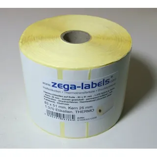 Zega Thermodirekt Etiketten 83 x 51 mm 25 mm Kern 1370 St. pro Rolle