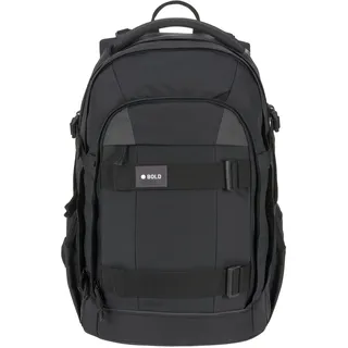 Lässig Schulrucksack mit Reflektoren und höhenverstellbarem Rückenteil/School Backpack Bold black