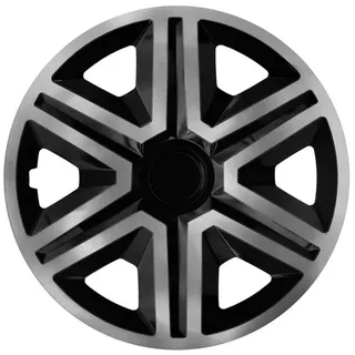 NRM Radkappe ACTION 14 Zoll in Graphite/Schwarz, 14 in Zoll, (4-St) Radzierblenden für Stahlfelgen Zweifarbige Radkappen Satz 4er Set 14" schwarz