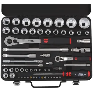 Würth Zebra Steckschlüsselsatz 1/4 + 1/2 Zoll Knarrenkasten 59-tlg
