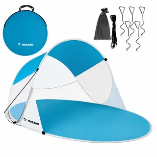 TRIZAND Pop-Up Strandzelt für Kinder 190x120x86 cm – Selbstaufbauend, UV-Schutz 30+, Moskito-Netz, wasserdicht – Schnellaufbau Zelt mit Tragetasche – Ideal für Strand, Garten, Camping