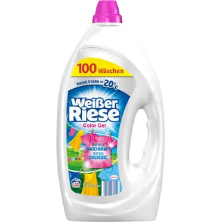 Weißer Riese Color Gel (100 Waschladungen), riesig ergiebiges Color Waschmittel mit riesiger Waschkraft ab 20 °C sorgt für strahlend saubere Wäsche, 100% recycelbar