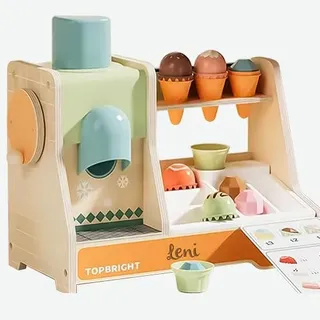 Personalisierbare Holz-Eisdiele „Ice Cream Boutique“ – Kaufladen & Rollenspiel – für Kinder ab 3 Jahren – mit Namen personalisiert – TOPBRIGHT