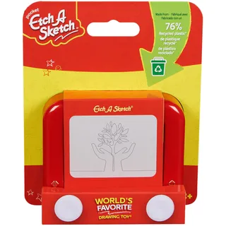 Etch A Sketch Pocket, 76% Recycled Plastic, Original Magic Screen, Sustainably-Minded Kids Travel Toy, Drawing Toys for Boys & Girls Ages 3+