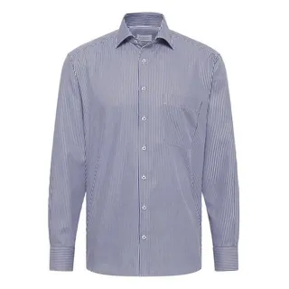 Eterna Langarmhemd 4193, Eterna, Langarm-Streifenhemd, Comfort Fit blau 46