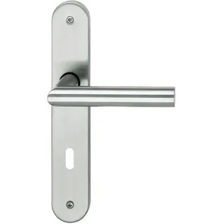 Alpertec BB-Langschildgarnitur Martina Edelstahl silber abgerundet