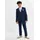 Anzug BONPRIX Jungen 134 N-Gr dunkelblau weiß Web Obermaterial mehrfarbig unifarben festlich normal Anzüge Hose verstellbarem Bund Hemd Sakko und Krawatte